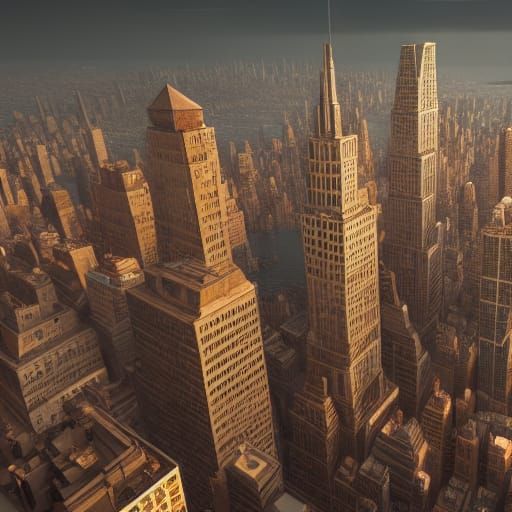 Detailed Matte Painting of New York City