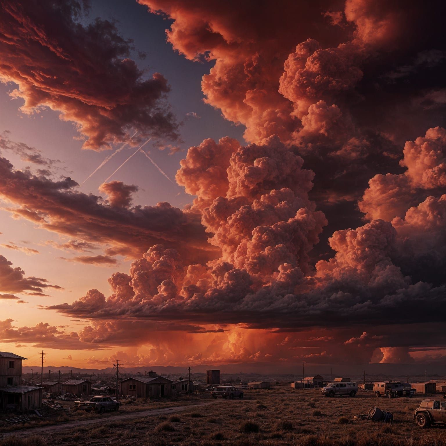 Apocalyptic Red Clouds in Cinematic Lighting