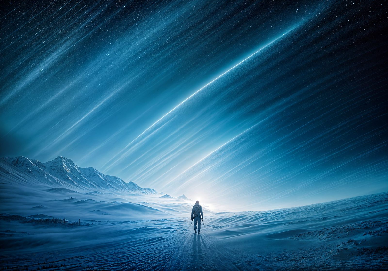 Blinding Blue Blizzard in Hyperreal Detail