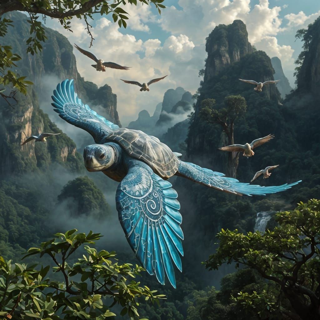 Majestic Turtlebird Soars Through Whimsical Zhangjiajie Land...