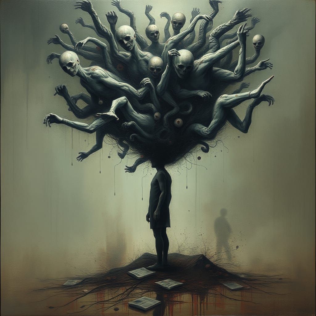 Brain Drain: A Surreal Psychological Scene