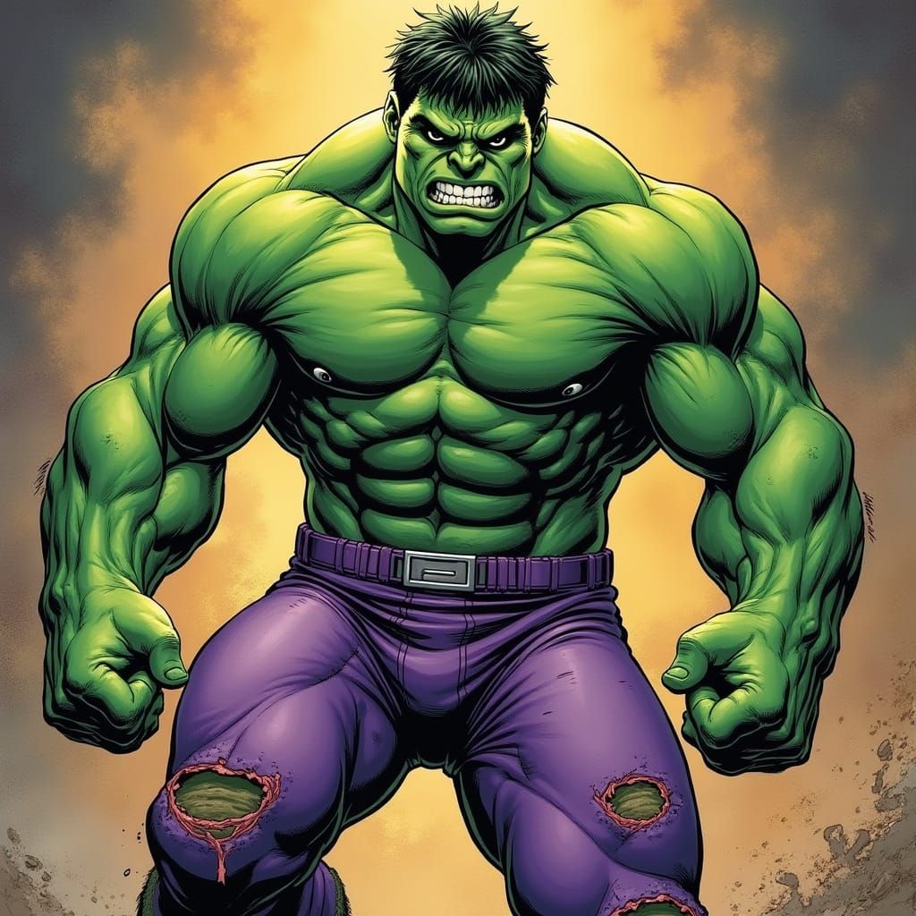 Hulk Illustration in Comic Book Style