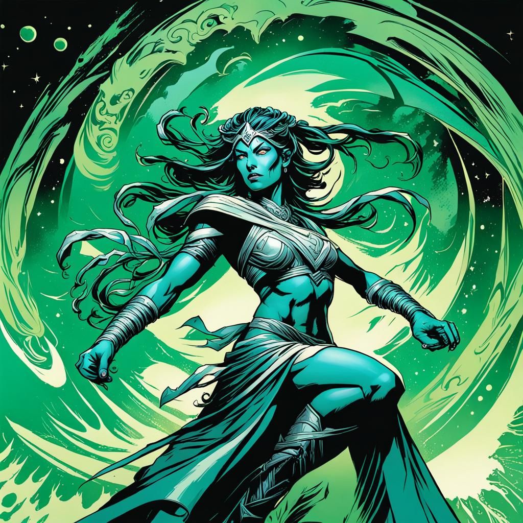 Earth Spirit as Comic Book Art Woman