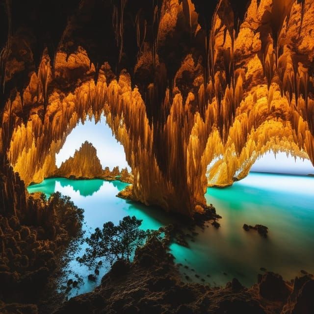 Filigree Alien Cave Home in Art Nouveau Style