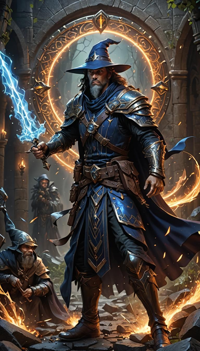 Young Wizard Battles Enemies with War Magic