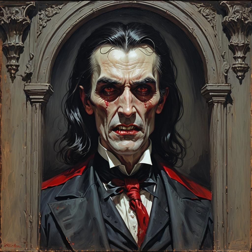 Count Dracula: Lord of the Vampires in Oil Painting