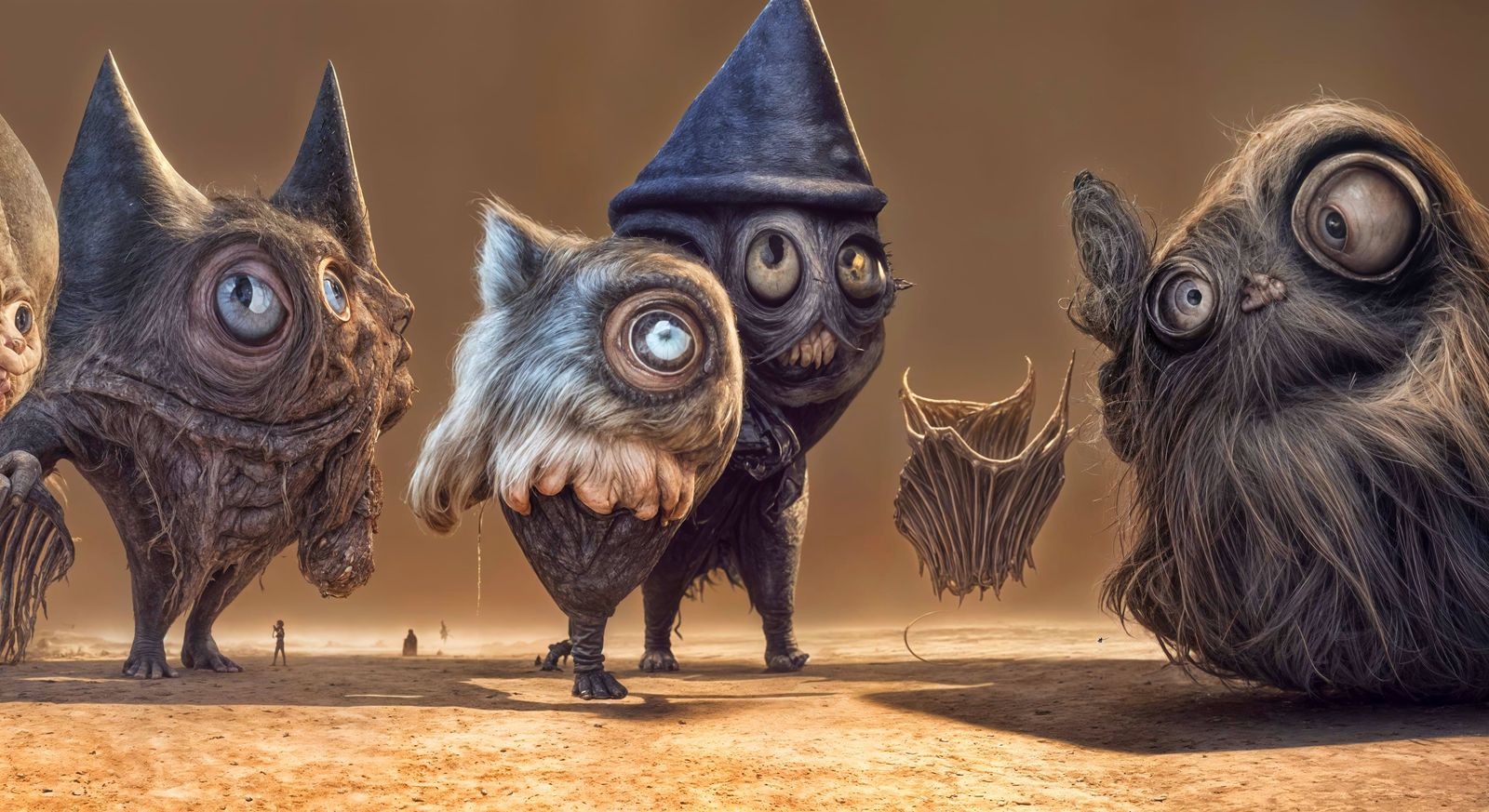 Surreal Macabre Hunter in Grimdark Tim Burton Style