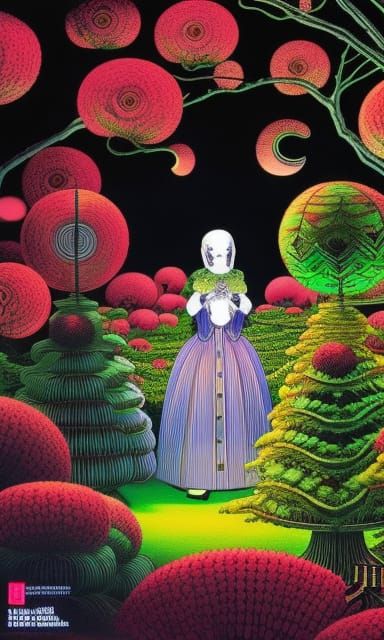 Surreal Gothic Card Suit Mansion in a Garden of Shadows