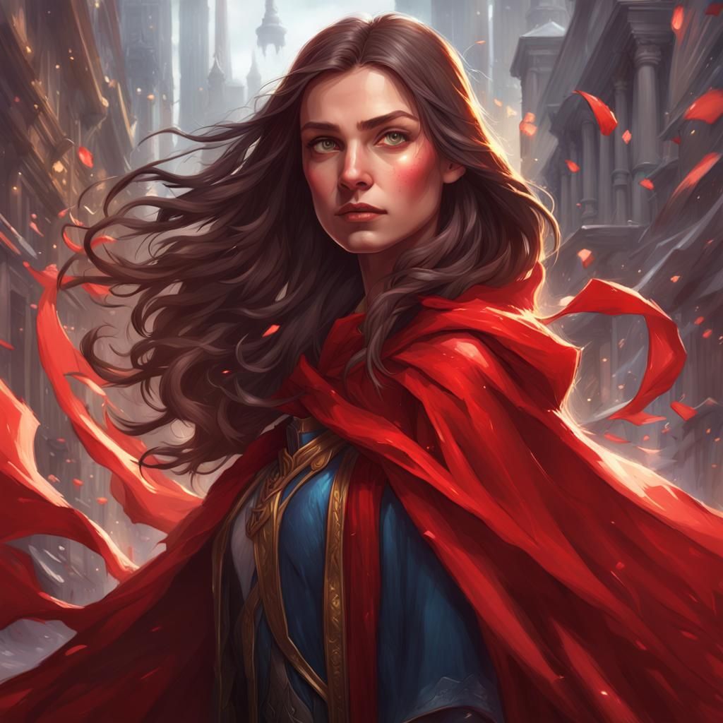 Brunette Girl with Magic Powers in Alleyway