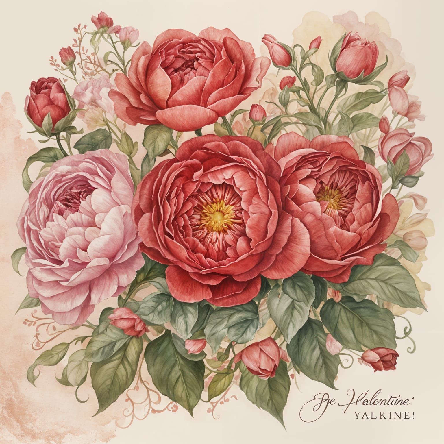 Whimsical Be My Valentine Greeting Card in a Magical Style