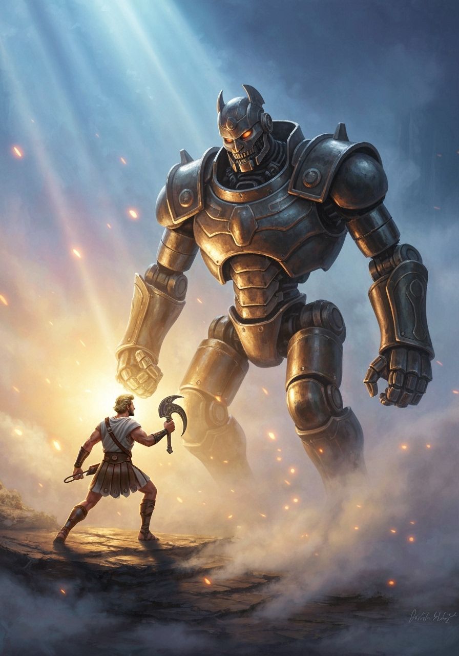 Jason Battles Colossal Automaton Talos in Misty Clash