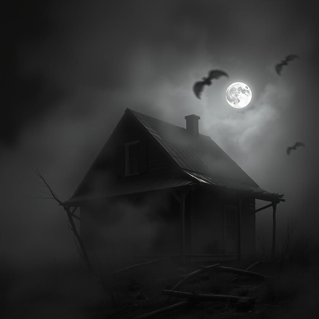 Abandoned Farmhouse in Post-Apocalyptic Liminal Horror
