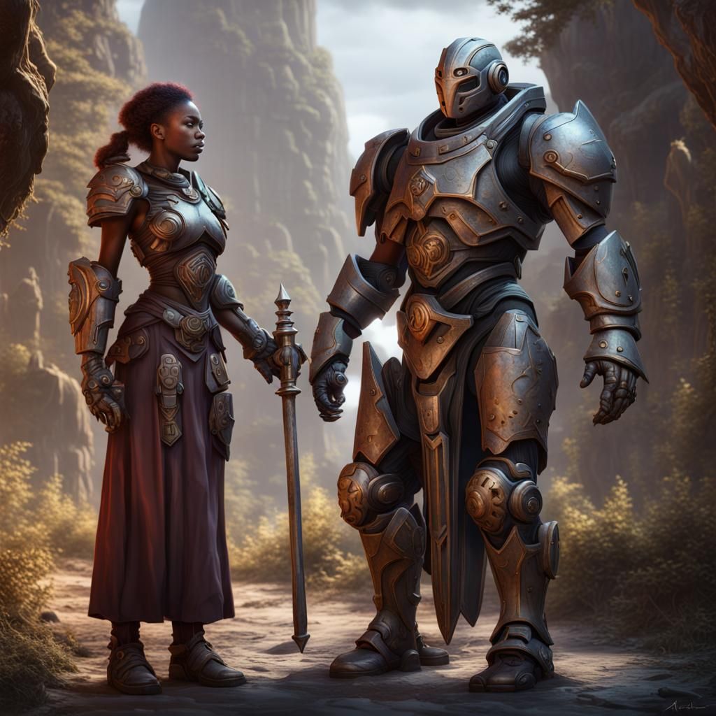 Warforged with Humans: Fantasy Concept Art