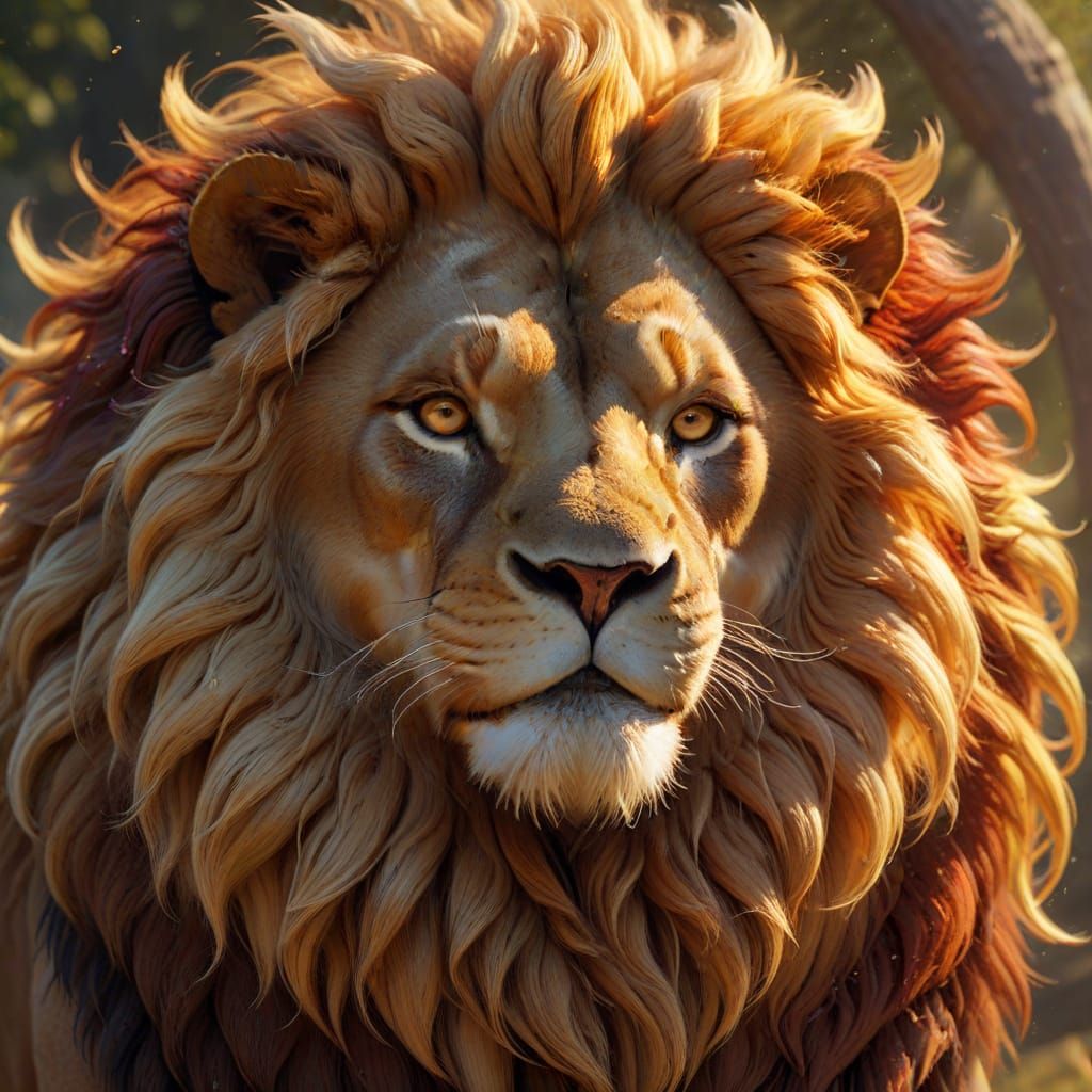 Majestic Leo Zodiac Lion Illuminated by Golden Hour