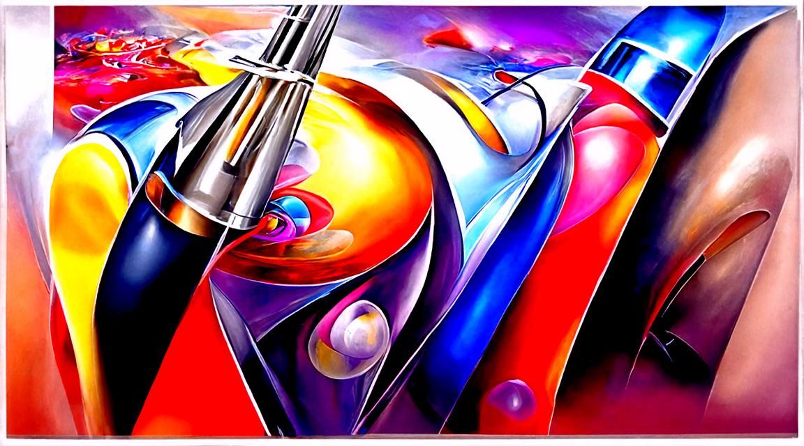 Colorful Futurism Art: Polished Modern Airbrush Design