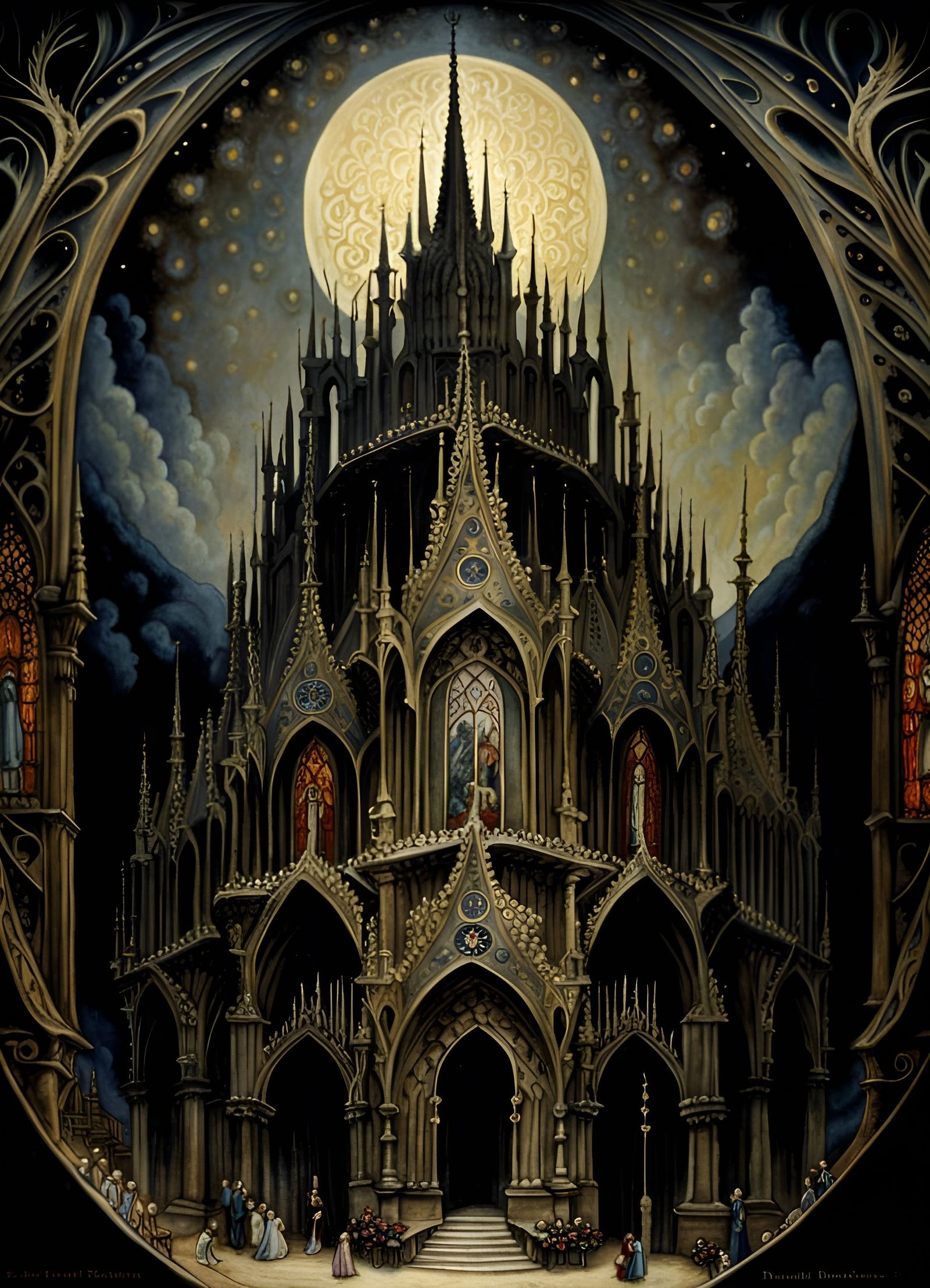 Dark Fairytale Cathedral in Gothic Fantasy Style