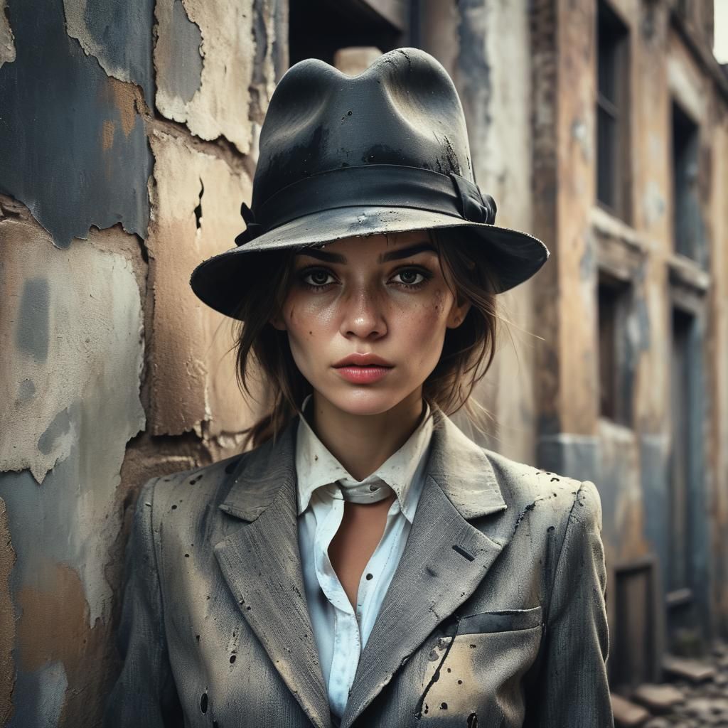 Urban Grunge Portrait of Woman in Suit