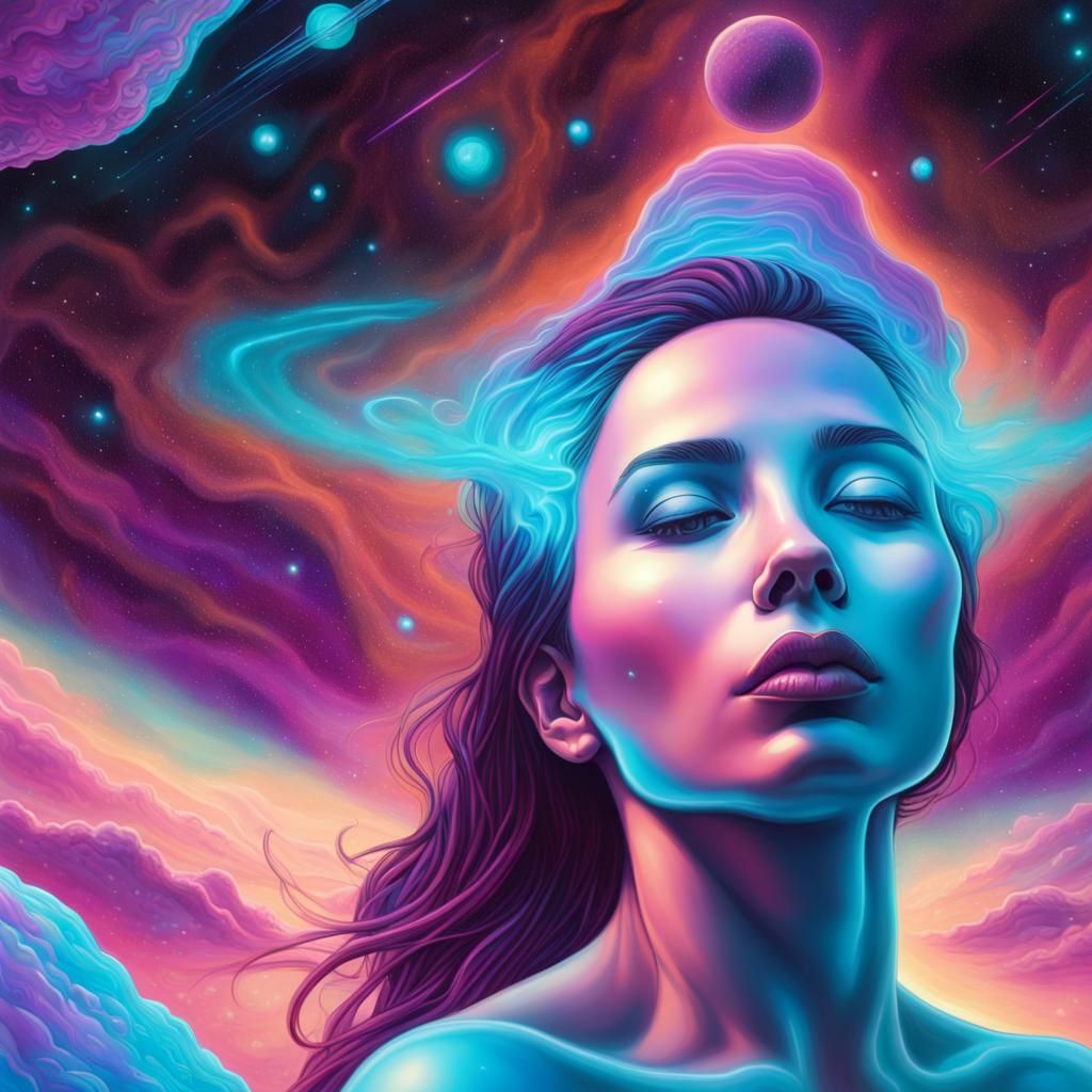 Delyth Floating in the Cosmos