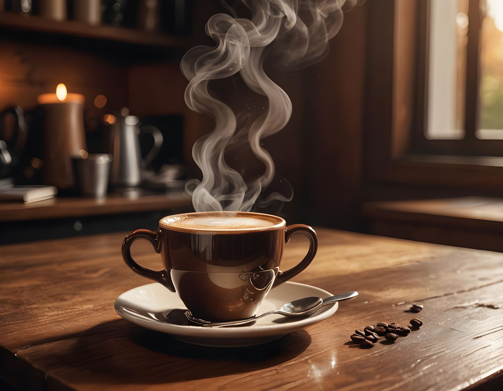 Coffee Cup on a Minimalist Desk