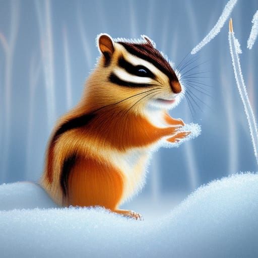 Magical Chipmunk Portrait in Hyperreal Style