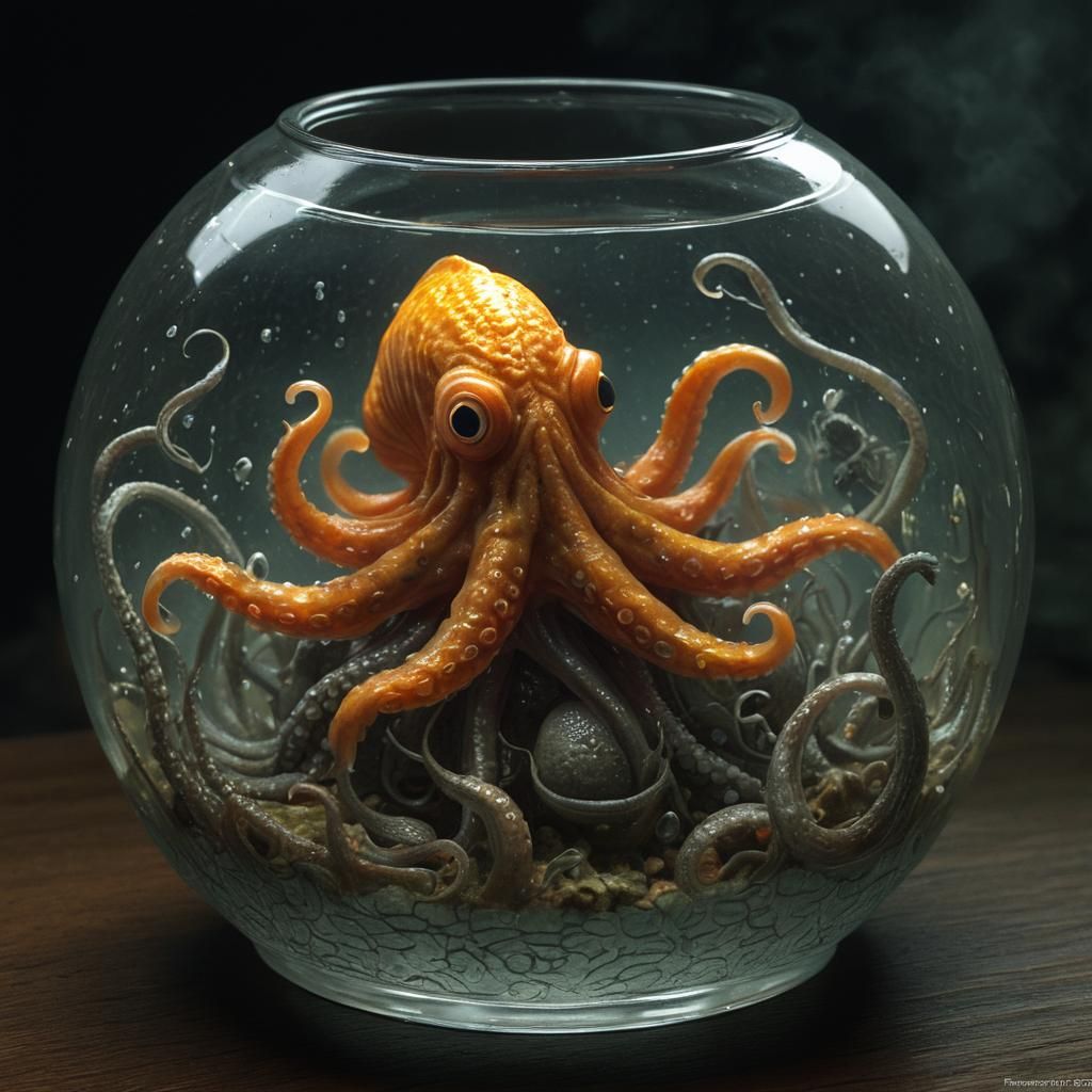 Tentacled Horror in Goldfish Bowl