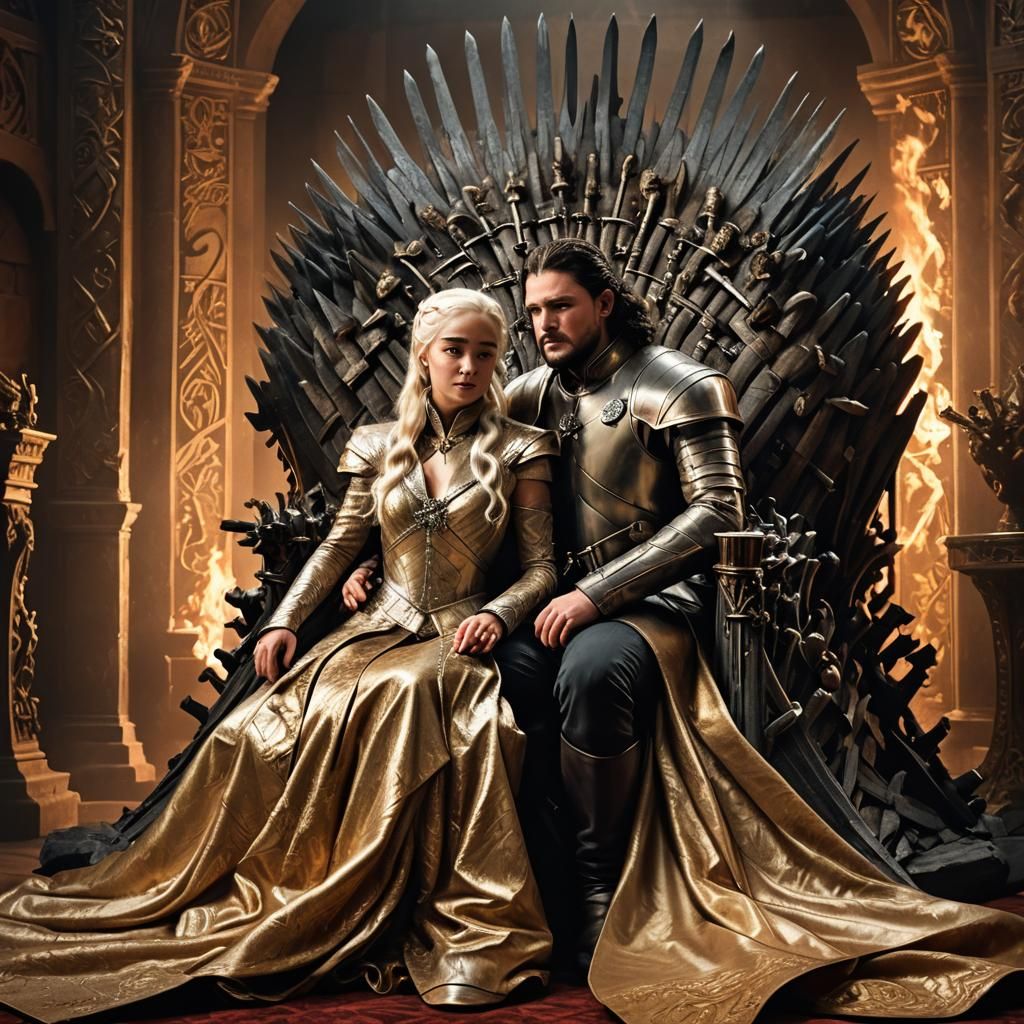 Daenerys and Jon Snow Embrace: Hyper-Realistic Digital Art