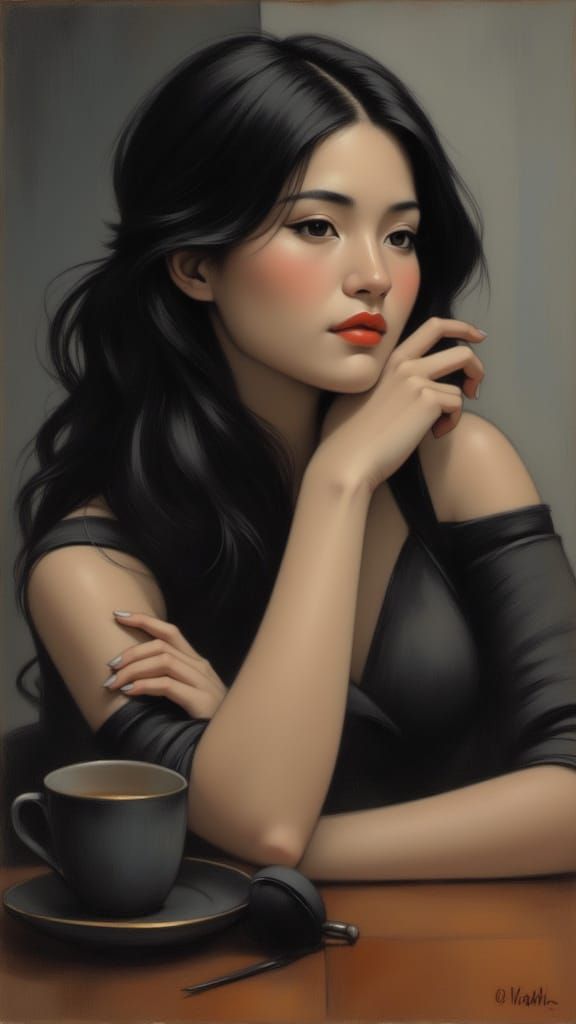 Elegant Woman Portrait in Parisian Style