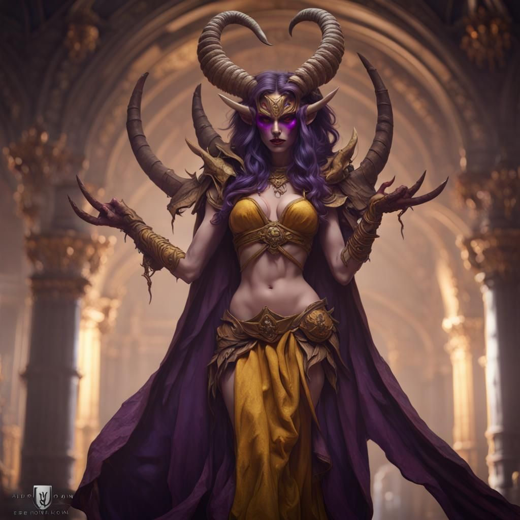 Lilith: Demon Sorceress in Dark Fantasy Style