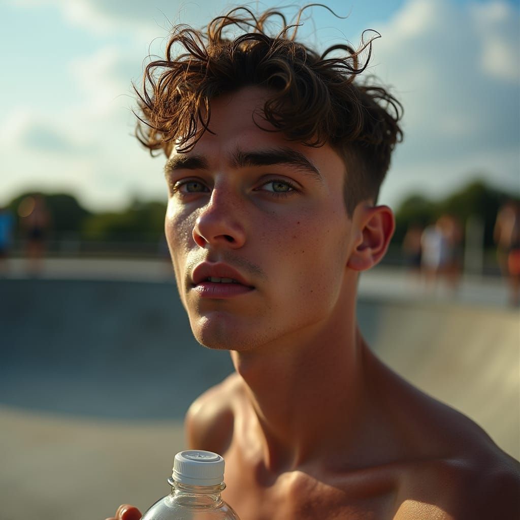 Candid Shot of Irish Man at Skatepark in 8k