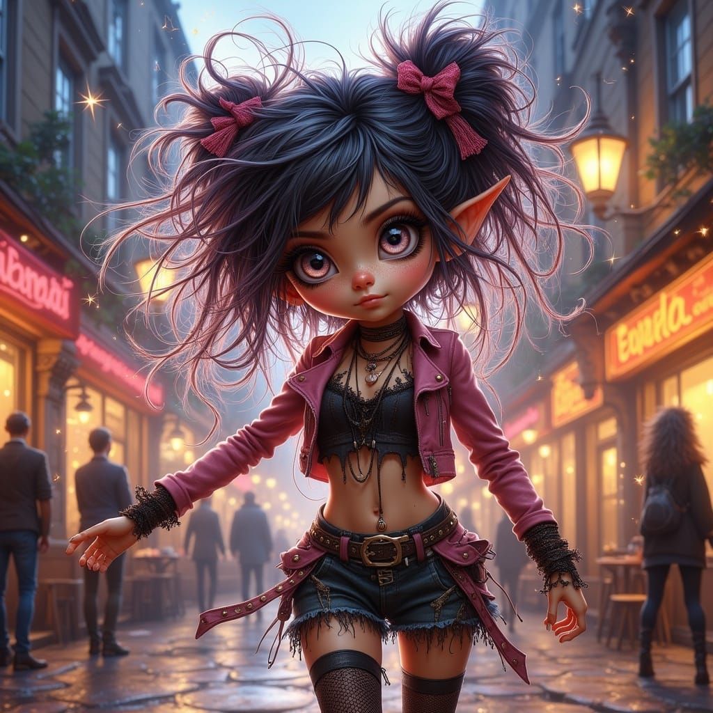 Whimsical Punky Girl Street Dancing Digital Art