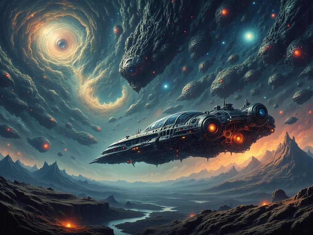 Drifting Spaceship in a Cosmic Expanse