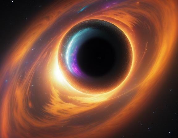 Cosmic Black Hole: Hyperrealistic Quantum Physics Depiction