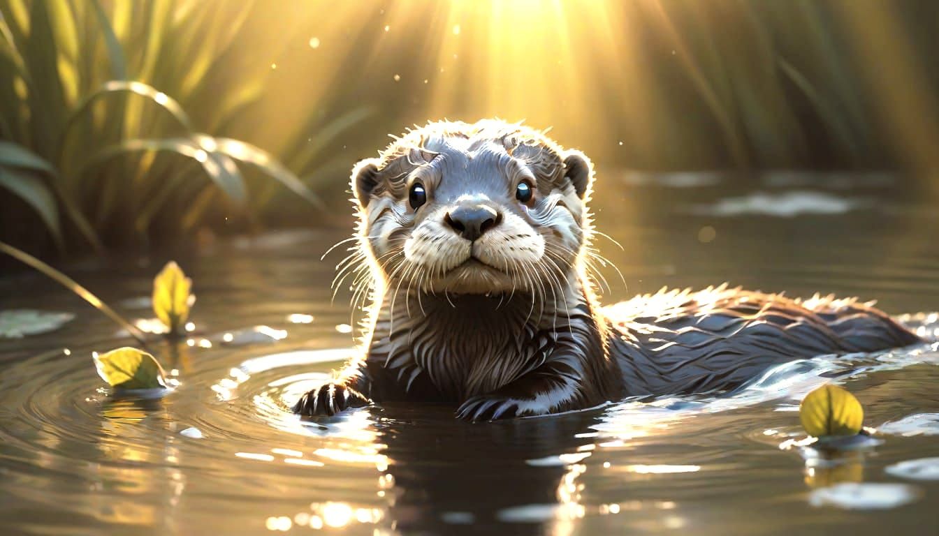 Adorable Baby Otter in Natural Habitat
