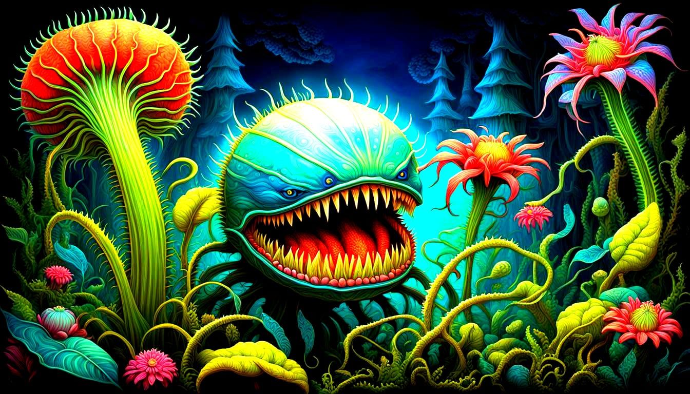 Giant Alien Venus Flytrap Plant