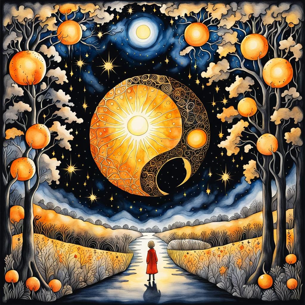 Garden of Good and Evil Portal in Watercolor Style