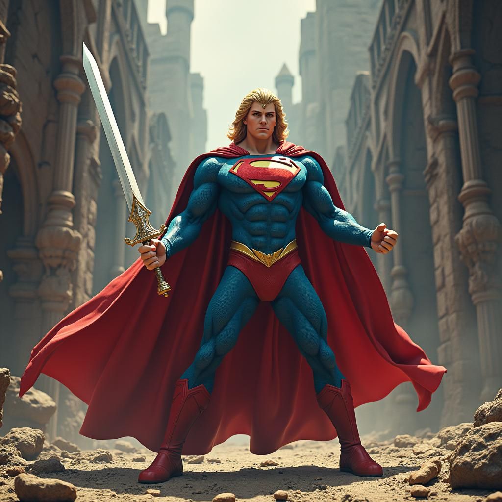 Super He-Man Fusion: Hyperrealistic Fantasy Concept Art