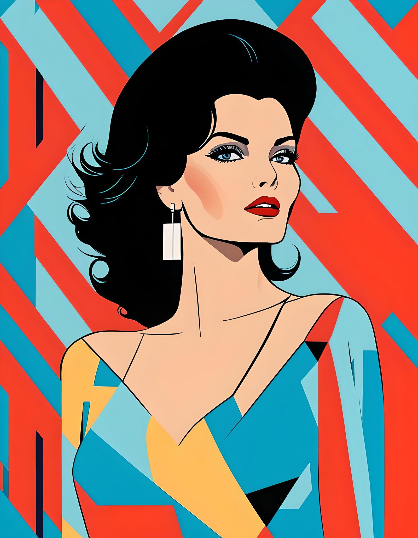 Raquel Welch as Nagel Woman in Art Deco Style
