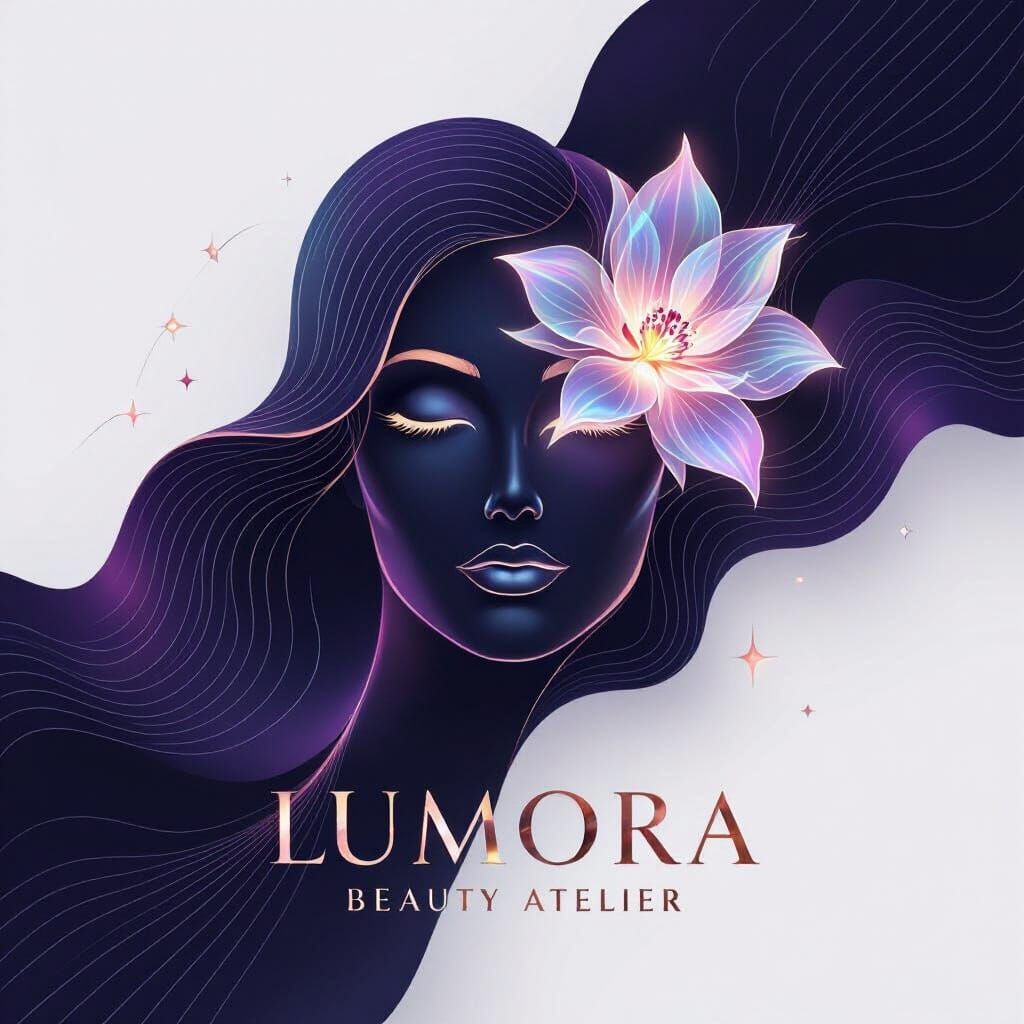 Cyber-Minimalist Logo for Lumora Beauty Atelier