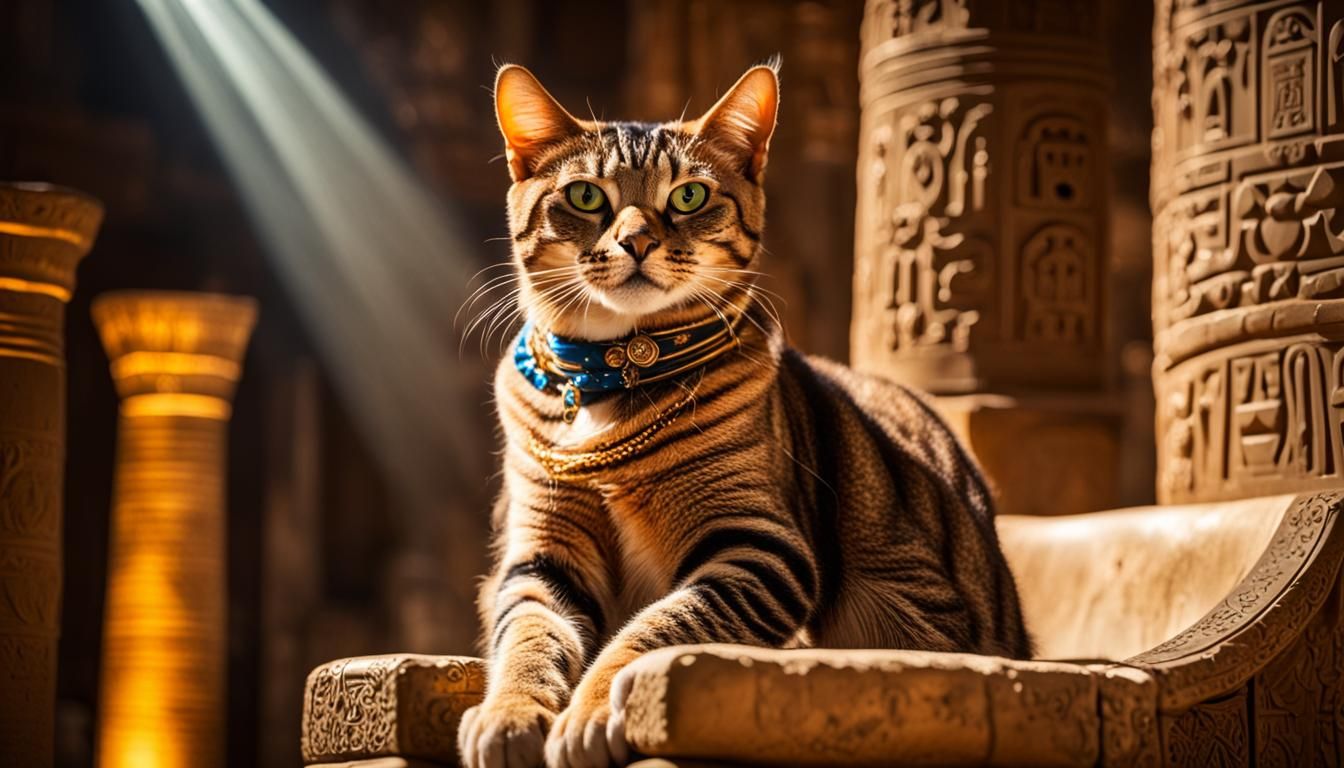 Fierce Pharaoh with Cat in Luxor: Professional Photography