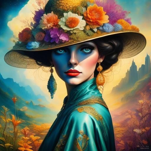 Fantasy Floating Archipelago in Surreal Style