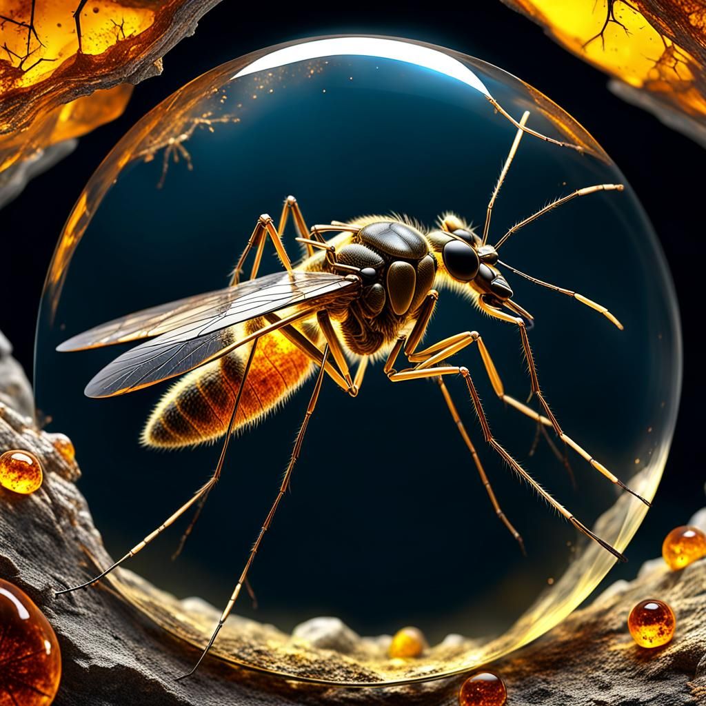 Mosquito Trapped in Amber