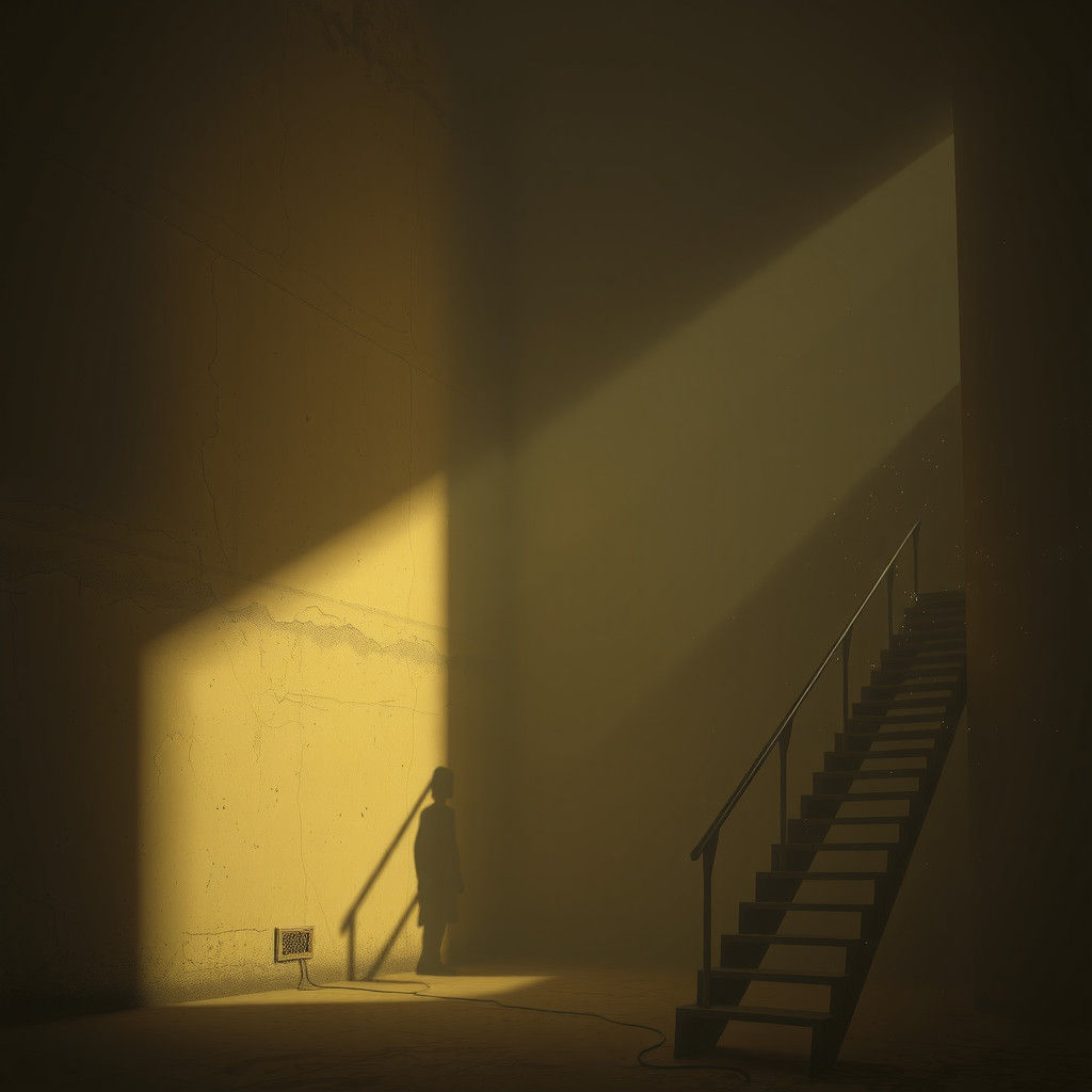 Ominous Shadow in Dimly Lit Room, Unreal Engine 5