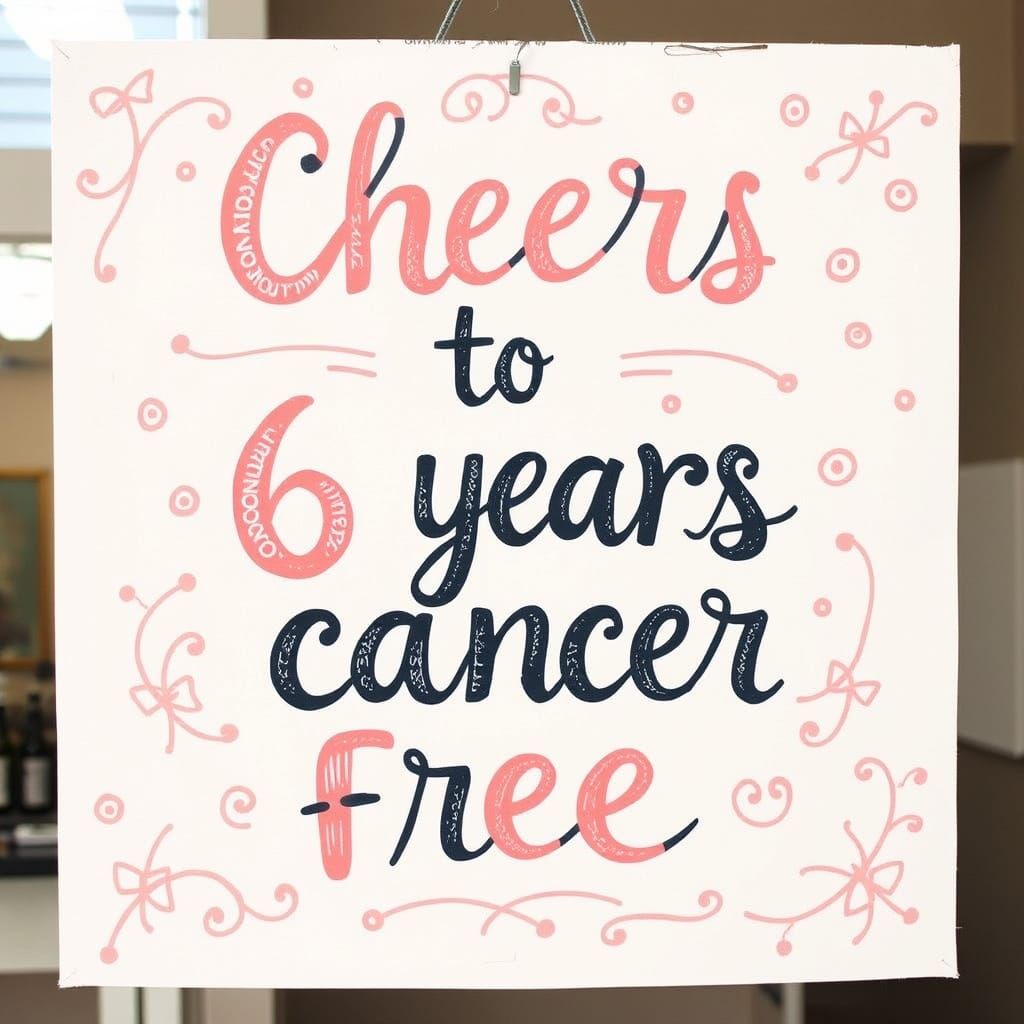 Whimsical Cancer-Free Celebration in Pastel Hues