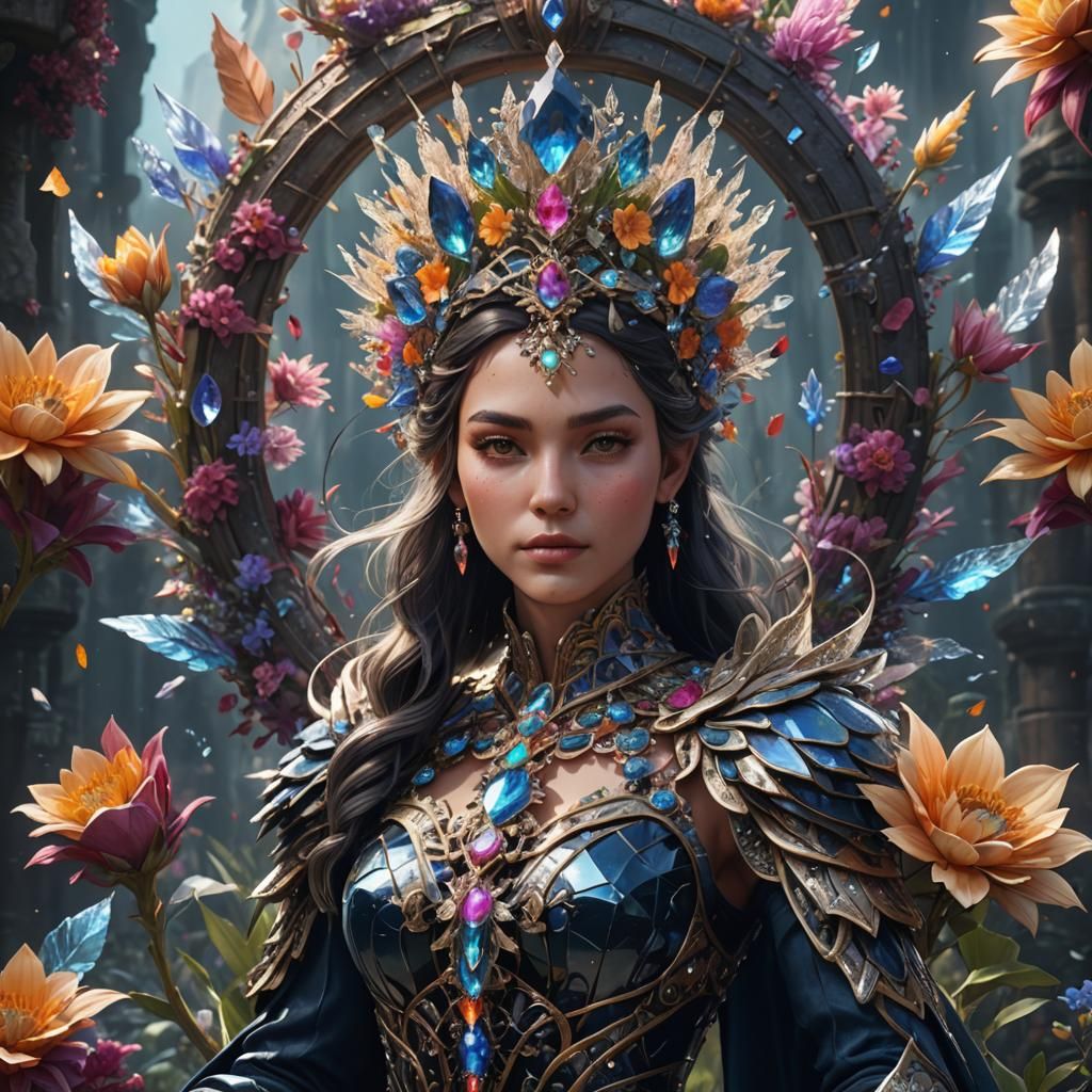 Crystal Flower Queen in Detailed Matte Painting