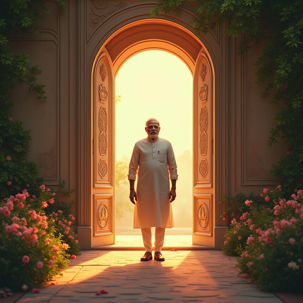 Serene Transition of a Nation's Leader in Elegant Traditiona...