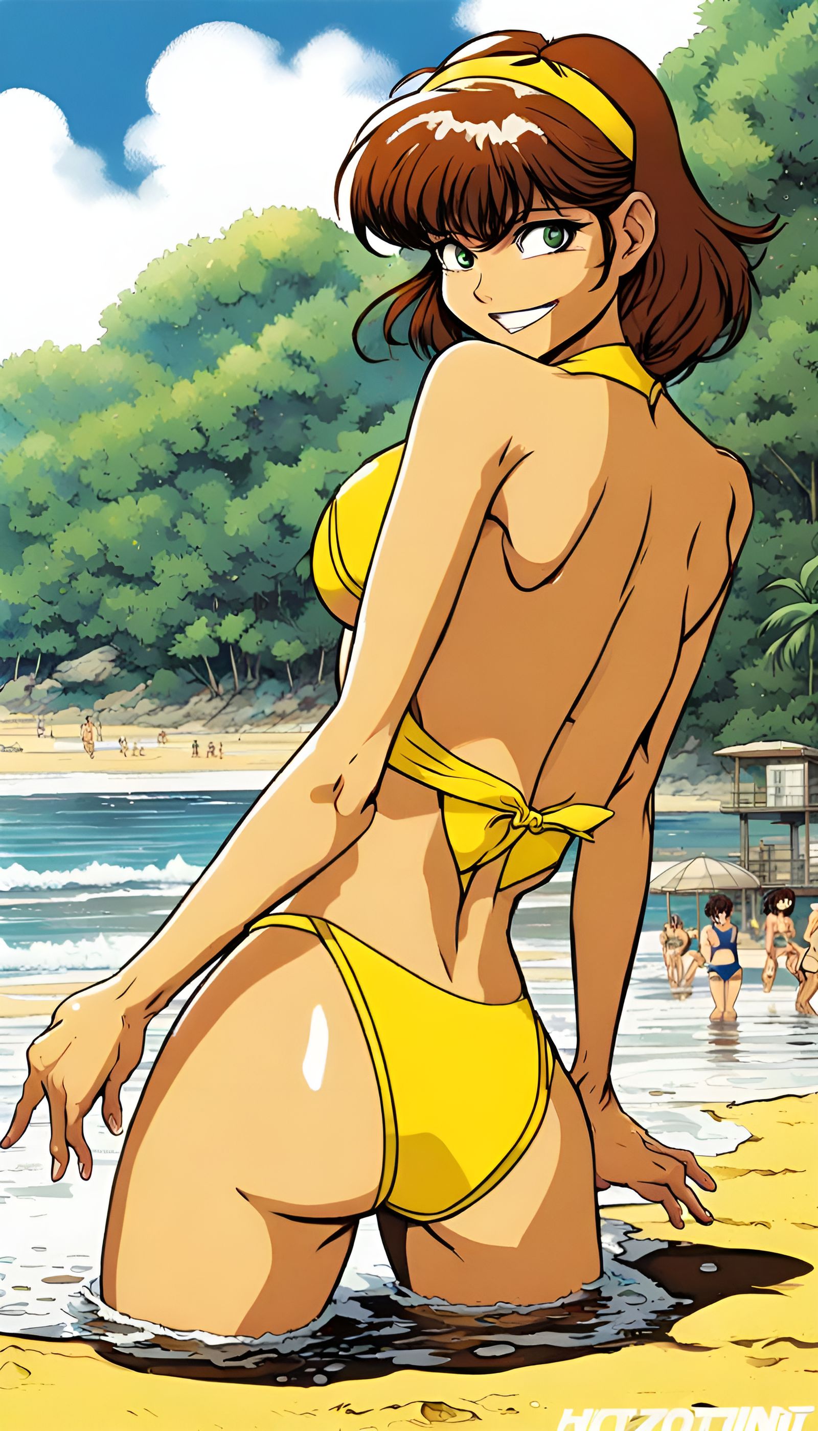 April O'Neil in Anime Style on the Beach