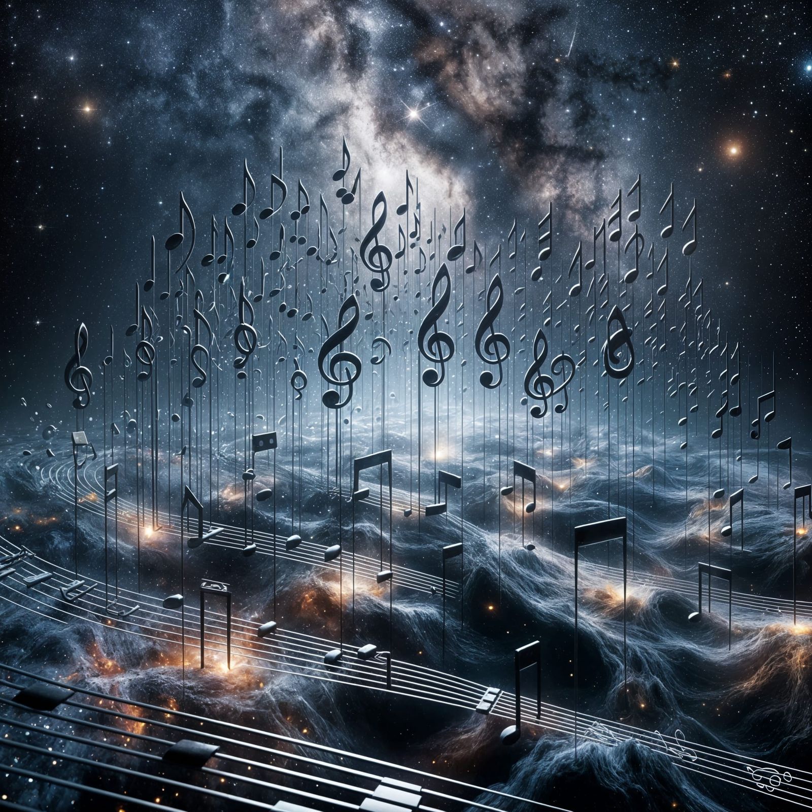 Musical Notes Dancing in the Cosmos