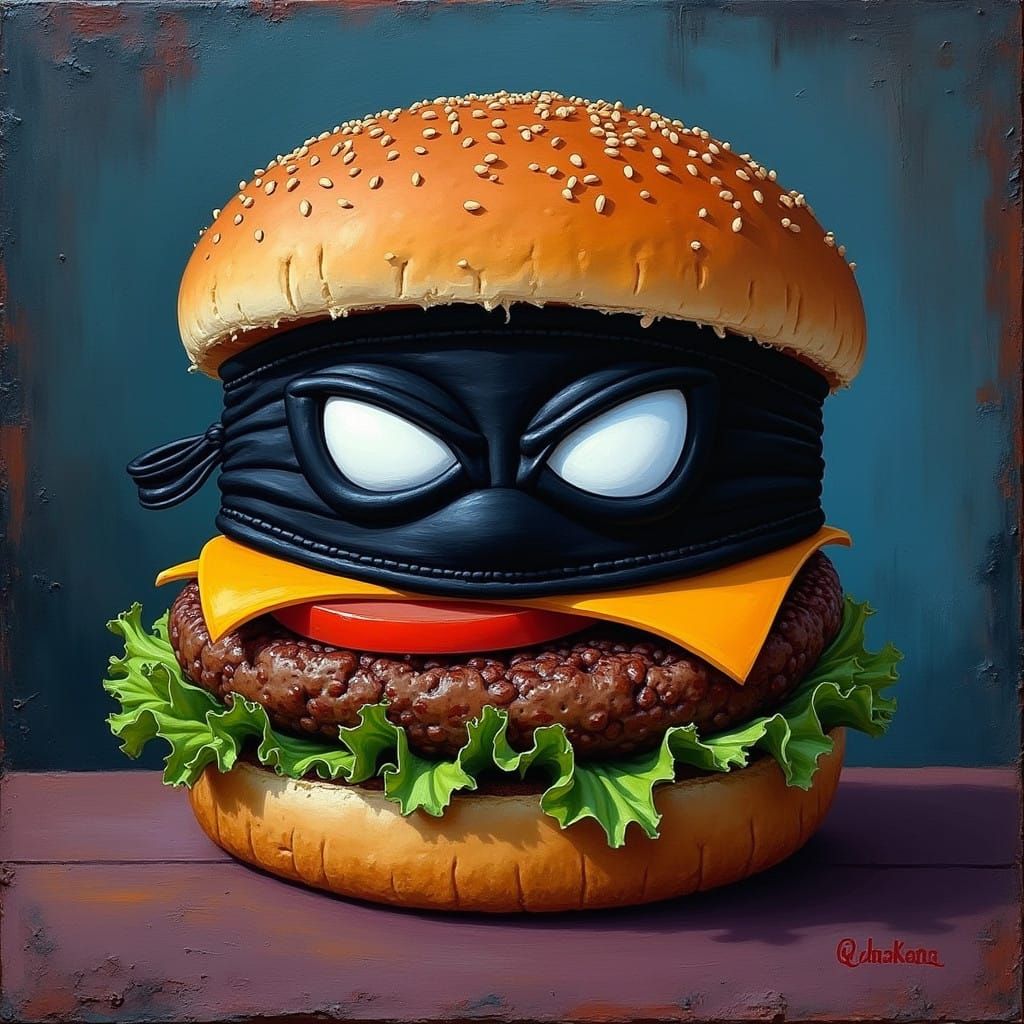 Burglar Burger in Deep Blues and Purples