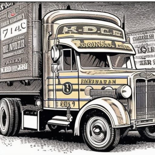 Old Trucker in R. Crumb Comic Art Style