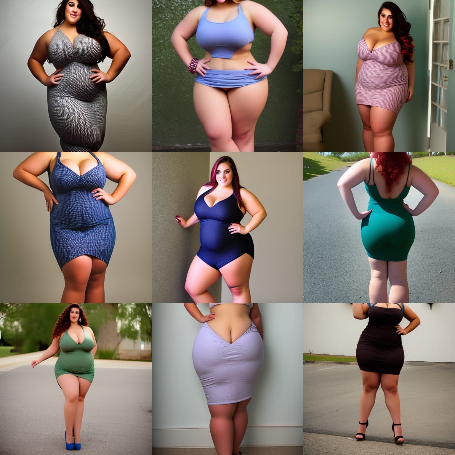 Curvy Model in Tight Dress: Body Positivity